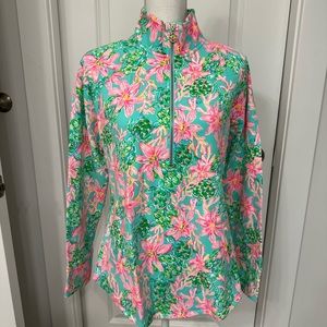 Lilly Pulitzer Skipper Popover UPF 50 Surf Blue So Shellegant
